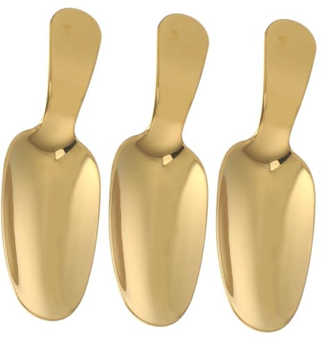 3st Dessertlöffel Backschaufel Goldener Espressolöffel Rührlöffel Für Kaffeebar Salzschaufel Candy Bar Zangen Teelöffel Mit Kurzem Griff Edelstahl 304 Baby Konzentrieren Süssigkeit