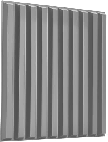 NOVECRAFTO Fluted Line Effect 3D Wall Panels - Pack of 6 Sheets 16.15 sq ft (1.5 sqm) - Decorative Cladding Panel Size 19.6x19.6 (50x50cm) - PVC Wall Panelling Fluted Line Design in Matte Grey