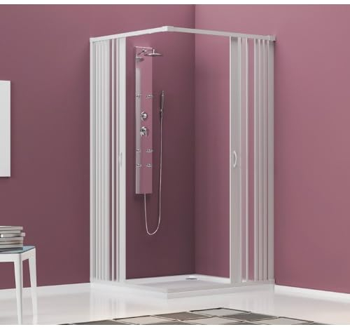 VDS Cabina Doccia in PVC a soffietto 2 lati 70x70 cm