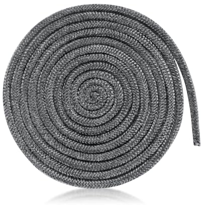 Guarnizione per Camino, 8mm x 3m Guarnizione per Vetro Camino Corda Camino Sostituzione Guarnizione per Forno Stufa a Legna per Caminetti Stufe a Legna (Grigio)