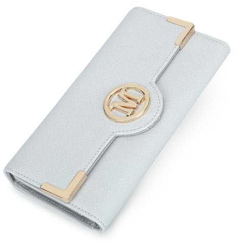 Miss Lulu Portefeuille Long pour Femme en Simili Cuir - Élégant avec Fermeture Éclair, Compartiments Cartes et Poche Téléphone pour Noël et Les Fêtes