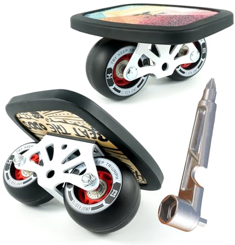 TKT FreeSkates - Metal Split Wheel Skateboard - High Resilience Free Drift Board - Maple Deck Drift Shoes with Edge Protector - High End Bearing Portable Outdoor Free Drift Plate
