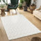 Mia's Teppiche Theo - moderner Kurzflor mit Hoch-Tief-Effekt, 3D Effekt, hohe Flordichte, weich, Skandinavisches Design, Creme, 140 x 200 cm