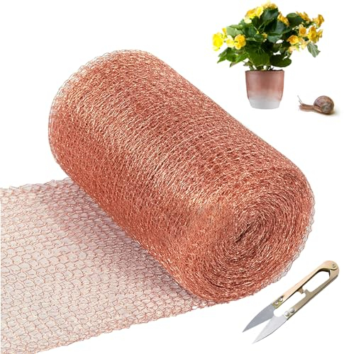 TOATELU Ruban en cuivre contre les escargots, 12,7 cm x 9 m, filet de cuivre, clôture anti-limaces, protection des plantes pour jardin et maison