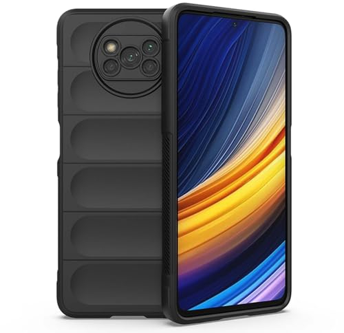 HAOYE Hülle für Xiaomi Poco X3 NFC/Poco X3 Pro, Premium Qualität Weiche TPU Handyhülle mit Stoffauskleidung, Silikon Schock-Absorption Schutzhülle. Schwarz