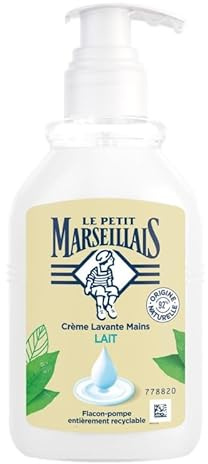 Le Petit Marseillais - Crème Lavante Mains au Lait 300ml | Douceur et Hydratation pour Votre Peau | Savon Corps de Qualité - Le Lot De 4