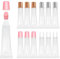 Ainkou Leere Lipgloss-Tuben, 15 ml, weich, quetschbar, Lippenbalsam, nachfüllbar, Lippenstift, Kosmetiktuben für DIY, Lipgloss, Make-up, Reise-Toilettenartikel, Weiß, Rosa, Silber, 9 Stück, mehrfarbig