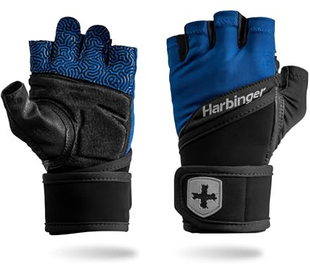 Gants d'entraînement pour poignet – Prise en main améliorée et soutien du poignet, dos en lycra respirant, paume en cuir rembourré, design demi-doigt, languettes rapides – Idéal pour l'haltérophilie,