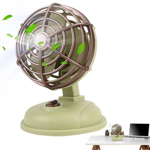Ventilador de decoración de interiores vintage, ventilador de escritorio retro, ventilador de decoración vintage, Refrigeración por ventilador de funcionamiento silencioso con fuertes vientos