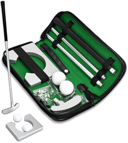Ensemble de mini équipement de golf portable avec balle de putter amovible pour intérieur/extérieur