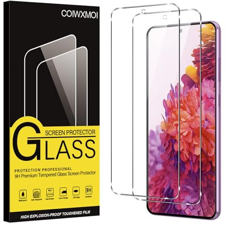 Coiwxmoi 2 Pièces Verre Trempé pour Samsung Galaxy S20 FE 4G / 5G 6,5, Ultra Résistant Film Protection écran, Dureté 9H Glass, Sans Bulles D'air, Anti-Rayures HD Transparent Vitre Protection