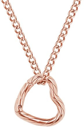 GAVU Collana Porta Anelli, Collana Oro Rosa da Donna in Acciaio Inossidabile con Ciondolo Cuore Porta Anelli 40cm