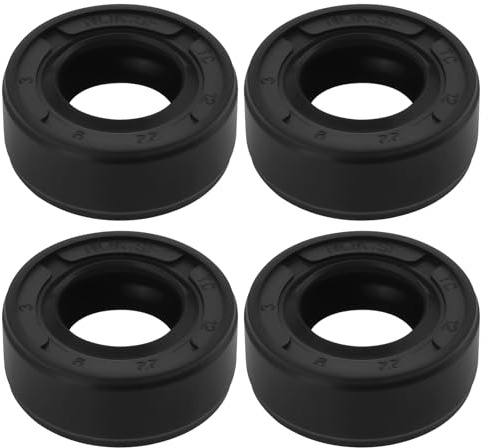 eMagTech 4 Stück Ölwellendichtungen Ölwellendichtung aus Nitrilkautschuk Wellenöldichtring für Welle 12 X 22 X 9 Mm für Rasenmäher Auto Motorrad LKW Schwarz