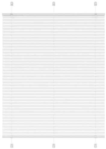 vidaXL Plissee Weiß 105x150 cm Stoffbreite 104,4 cm Polyester, Faltrollo, Klemmfix, Plisseerollo, Jalousie, Rollo, Plisseerollo für Fenster