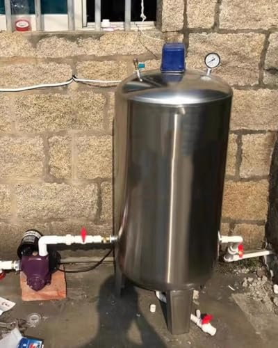Ausdehnungsgefäß Heizung Edelstahl-Druckspeicherblase Ohne Pumpe, Tragbarer Umkehrosmose-Druckbehälter für Brunnenwassersystem, 15 36 42 52 66 79 Gallonen(155x50cm(300L/79.2gal))