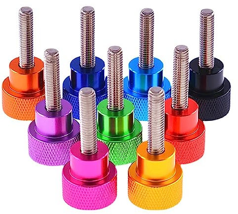 OZXLH Lot de 2 vis à tête moletée UNC #6-32 en Aluminium à Filetage élevé 12 x 6 mm, vis à Serrage Manuel en Acier Inoxydable, Filetage 4-40 mm(Silver,20MM_6-32)