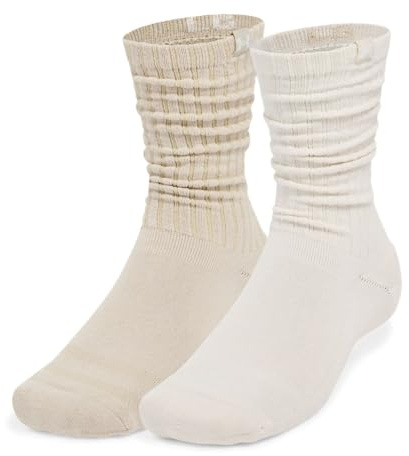 Under Armour Unisex Sportstyle Cotton Scrunch 2-Packs Socks Stone/Khaki Base/Stone - 1390129-279