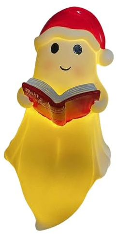 Milageto Niedliche Geister-Leselampe, Ghost Reading Book Lamp mit buch, LED-Nachttischlampe, 3D-LED-Geister Statue Halloween Deko für Leser und Buchliebhaber, Einweihungspartys, Kinderzimmer, Stil a