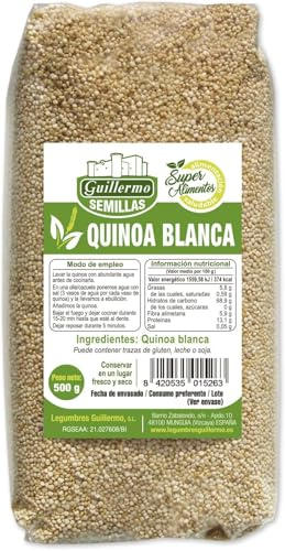 Guillermo | Quinoa blanca - Paquete 500g. | Alto poder nutricional | Rica en hierro (Paquete de 5)