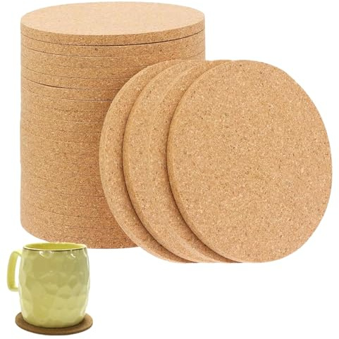 24 PCS Dessous de Verres Ronds en Liege,Dessous de Verre en liège,sous Verre