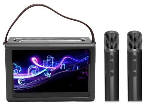 Xiuganpo Máquina de Karaoke WiFi Portátil con 2 Micrófonos Inalámbricos y Pantalla de Letras, de Karaoke Profesional para Todas Las Ocasiones, Capacidades Bluetooth 5.4 para un Fácil Funcionamiento