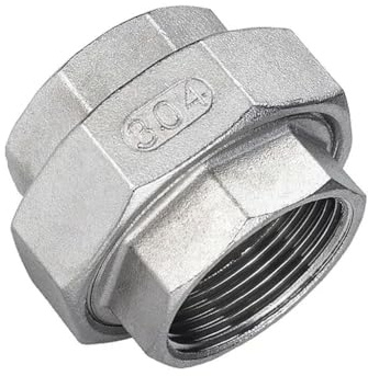 RAMBEX Raccord Union en Acier Inoxydable 304, Filetage Femelle 1/4, 3/8, 1/2, 3/4, 1, 1-1/4, 1-1/2, 2, for Tuyau moulé(DN10)