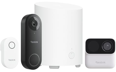 Reolink Video Doorbell WiFi + Argus MagiCam + Home Hub Mini | 5MP WLAN Video-Türklingel mit 180° Ultraweitwinkel, kabellose Sicherheitskamera und lokaler Speicher
