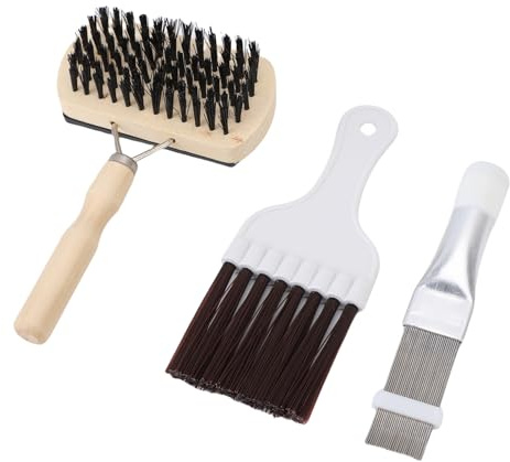 Chrees Spazzola per la Pulizia delle Alette del Condensatore del Condizionatore D'aria Spazzola per la Pulizia della Bobina Pettine per Alette 3 Pezzi Set di Spazzole per Frusta c