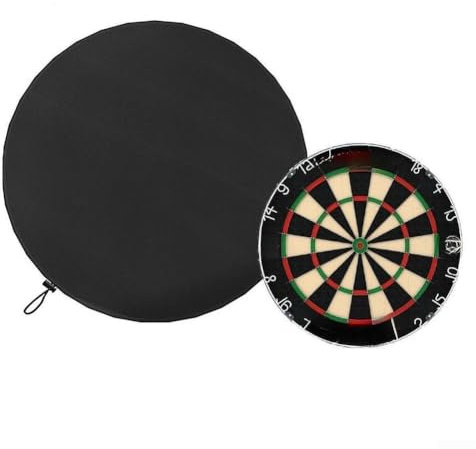 HEIBTENY for dartboard Cover 600D Oxford Waterproof Protection for Standard 24 Inch Boards Outdoor Weather Resistant with Elastic Band Black Storage Bag Included