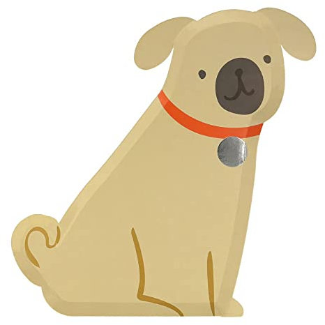 Meri Meri 8 Pappteller mit Mops-Motiv