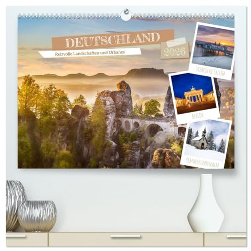 DEUTSCHLAND Reizvolle Landschaften und Urbanes (hochwertiger Premium Wandkalender 2026 DIN A2 quer), Kunstdruck in Hochglanz: Impressionen quer durch das Land (CALVENDO Orte)
