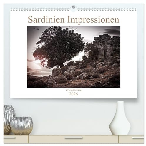 Sardinien Impressionen (hochwertiger Premium Wandkalender 2026 DIN A2 quer), Kunstdruck in Hochglanz: Sardinien in schwarz-weiss (CALVENDO Natur)