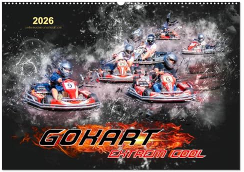 GoKart - extrem cool (Wandkalender 2026 DIN A2 quer), CALVENDO Monatskalender: Kartfahren - Action und Spaß in spektakulären Bildern. (CALVENDO Sport)