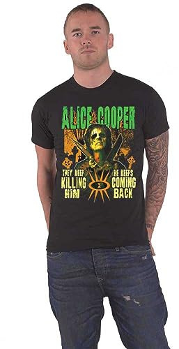 Alice Cooper Men Graveyard Short Sleeve T-Shirt, Black, Large