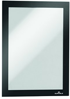 Durable Info-Rahmen Duraframe (A5, selbstklebend mit Magnetverschluss) 10 Stück, schwarz, 488101