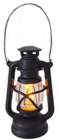 Laterne mit LED - Petroleumlampe - Zubehör für 20-30cm Erzählfiguren, Krippenfiguren, Egli-Figuren - Höhe Laterne 6cm, inkl. Griff 8,5cm