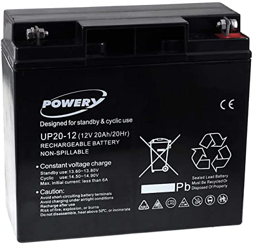 Powery Powery Batería de Gel UP20-12 12V 20Ah (Reemplaza también 18Ah)