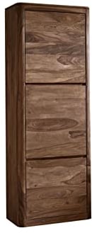 MASSIVMOEBEL24.DE Toronto Dielenschrank 70x200x37 Sheesham/Palisander, Farbe:Dunkelbraun gebeizt, Größe:70x37x200 cm (BxTxH)