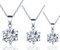 Unendlich U Fashion Damen Halskette 925 Sterling Silber sechs Klaue Zirkonia Anhänger Kette mit Anhänger, Silber, 3 Stücke