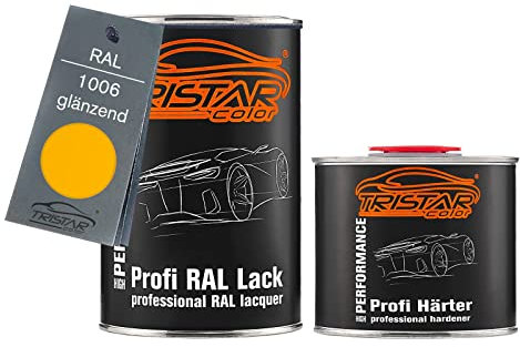 TRISTARcolor RAL 1006 Maisgelb glänzend 2K Autolack 1,5 Liter / 1500 ml Dose inkl. Härter