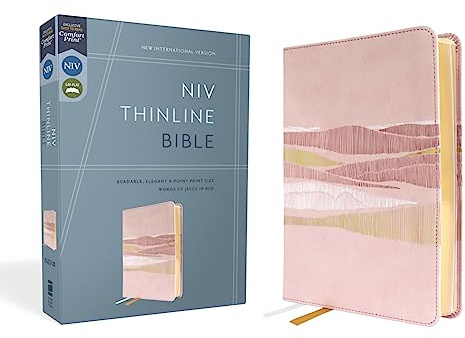 NIV, Thinline Bible, Leathersoft, Pink, Red Letter, Comfort Print