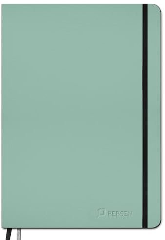 PERSEN Schuljahresplaner 2025/26, Lehrerkalender für alle Klassenstufen, Ledereinband & Spanngummi, Ferienkalender, 17 x 24 cm, 224 Seiten - Gray Jade