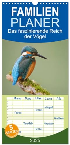 Familienplaner 2025 - Das faszinierende Reich der Vögel mit 5 Spalten (Wandkalender, 21 cm x 45 cm), CALVENDO: An alle Vogelfreunde, lassen sie sich berühren und beigeistern. (CALVENDO Tiere)