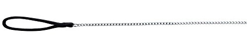 Trixie Chromed Chain Leash with Nylon Hand Loop, 1.10 m x 2.0 mm, Black