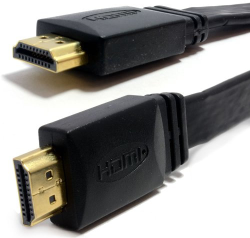 Plat HDMI Haute Vitesse câble pour LED/LCD TV Faible Profil Cordon Plaqués Or 10 m Noir [10 mètre/10m]