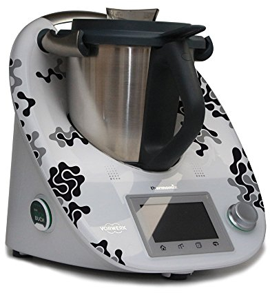 Aufkleber für den Thermomix TM5 - Rings schwarz matt & Silbergrau