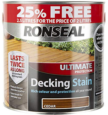 Ronseal RSLUDSCE2LAV Ultimate Decking Stain, Cedar, 2.5 Litre