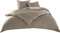 Bettwaesche-mit-Stil Hotelbettwäsche Garnitur Lia Linon/Renforcé 100% Baumwolle braun/Taupe Uni einfarbig mit Reißverschluss (240 cm x 220 cm + 2X 80 cm x 80 cm)