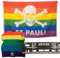 FC St. Pauli 3-teiliges Set Regenbogen (Mütze, Nummernschildhalter und Fahne 100 x 150 cm) Totenkopf Mehrfarbig/bunt
