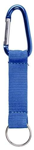 Karteo Schlüsselband kurz blau [1 Stück] mit Karabinerhaken Kurzband Karabiner und Schlüsselring Lanyard Schlüsselanhänger mit Metallkarabiner